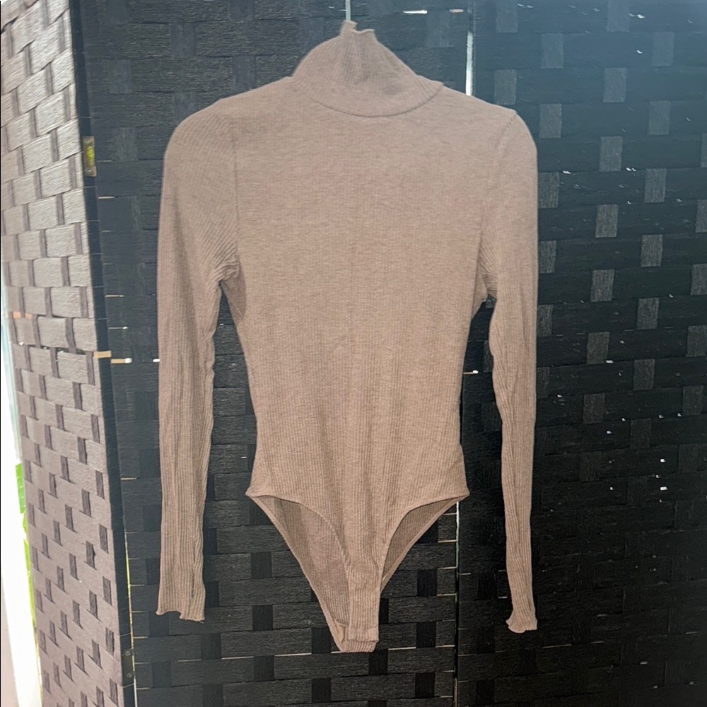 Free People Ribbed Knit Top in Taupe